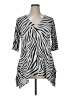 J Valdi Silver Short Sleeve Blouse Size XL - photo 1