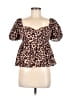 Shein Brown Short Sleeve Top Size 6 - photo 1