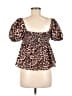 Shein Brown Short Sleeve Top Size 6 - photo 2