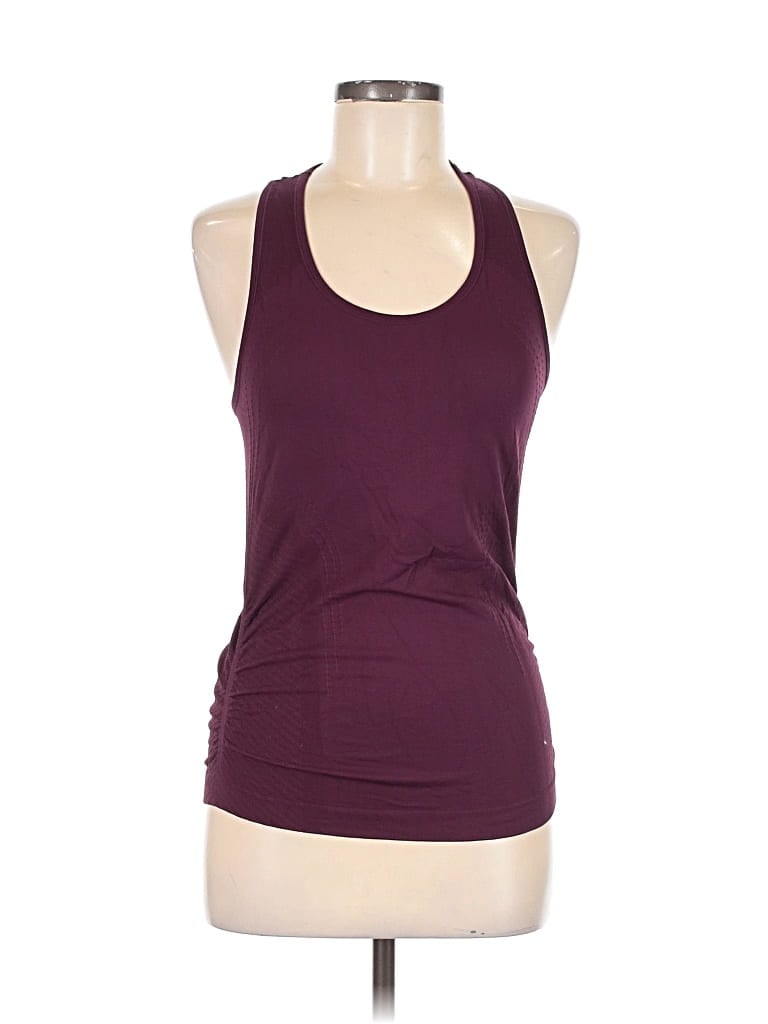 Pre-owned Quince Sleeveless Top Burgundy Halter Neckline Tops