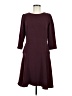 Ann Taylor 100% Polyester Solid Burgundy Casual Dress Size 8 - photo 1