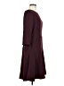 Ann Taylor 100% Polyester Solid Burgundy Casual Dress Size 8 - photo 4
