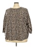 Crown & Ivy Animal Print Brown 3/4 Sleeve Blouse Size 4X - photo 1