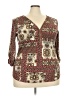 Naif Burgundy 3/4 Sleeve Blouse Size 3X - photo 1