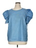 Shein 100% Polyester Polka Dots Blue Short Sleeve Blouse Size 1X - photo 1