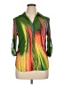 Gibiu Color Block Green 3/4 Sleeve Blouse Size 1X - photo 1