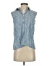 Assorted Brands Stripes Blue Sleeveless Button-Down Shirt Size S - photo 1