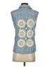 Assorted Brands Stripes Blue Sleeveless Button-Down Shirt Size S - photo 2