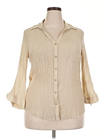 By & By 3/4 Sleeve Button-Down Shirt (view 1)