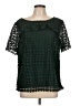 rsvp by TALBOTS 100% Polyester Green Short Sleeve Blouse Size L (estimated) - photo 1