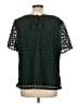 rsvp by TALBOTS 100% Polyester Green Short Sleeve Blouse Size L (estimated) - photo 2