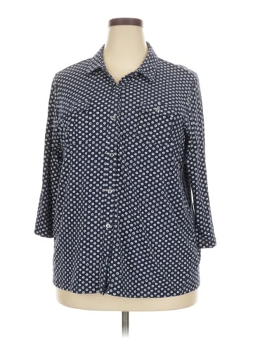 Hasting & Smith 3/4 Sleeve Button-Down Shirt (view 1)