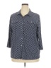 Hasting & Smith Polka Dots Blue 3/4 Sleeve Button-Down Shirt Size 2X - photo 1