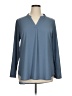 Gaharu 100% Polyester Blue Long Sleeve Blouse Size 0X (estimated) - photo 1