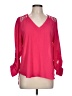 Lily White 100% Polyester Pink 3/4 Sleeve Blouse Size L - photo 1