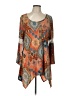 Honeyme Orange 3/4 Sleeve Blouse Size L - photo 1