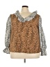 Shein 100% Polyester Brown 3/4 Sleeve Blouse Size 22 - photo 1