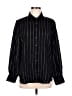 Chico's Stripes Black Long Sleeve Button-Down Shirt Size Med (1.5) - photo 1