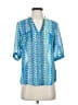 TWO by Vince Camuto 100% Polyester Blue Short Sleeve Blouse Size S - photo 1