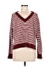 Madewell 100% Cotton Stripes Burgundy Pullover Sweater Size M - photo 1