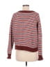 Madewell 100% Cotton Stripes Burgundy Pullover Sweater Size M - photo 2