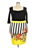 Finejo Graphic Yellow Cocktail Dress Size 3X - photo 1
