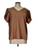 Shein Brown Short Sleeve Blouse Size 12 - photo 1
