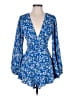 Princess Polly 100% Polyester Floral Blue Romper Size 2 - photo 1