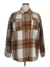 Trendy Queen 100% Polyester Plaid Brown Long Sleeve Blouse Size XL - photo 1