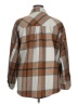 Trendy Queen 100% Polyester Plaid Brown Long Sleeve Blouse Size XL - photo 2