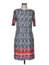 Eliza J Print Blue Casual Dress Size 8 - photo 1