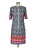 Eliza J Print Blue Casual Dress Size 8 - photo 2