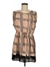 Lil Checkered-gingham Color Block Graphic Multi Color Brown Sleeveless Blouse Size 4 - photo 1
