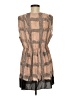 Lil Checkered-gingham Color Block Graphic Multi Color Brown Sleeveless Blouse Size 4 - photo 2
