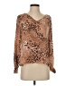 Ann Taylor Animal Print Brown Long Sleeve Blouse Size XS - photo 1