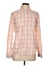 IZOD 100% Cotton Plaid Orange Pink Long Sleeve Button-Down Shirt Size L - photo 1