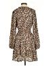 Absolutely Famous 100% Polyester Animal Print Tan Casual Dress Size S - photo 2