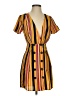 Missguided 100% Polyester Stripes Yellow Casual Dress Size 0 - photo 1