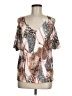 Venus Animal Print Brown Short Sleeve Blouse Size M - photo 1