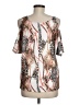 Venus Animal Print Brown Short Sleeve Blouse Size M - photo 2