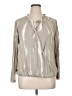 Knox Rose 100% Rayon Metallic Silver Long Sleeve Blouse Size XL - photo 1
