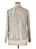 Knox Rose 100% Rayon Metallic Silver Long Sleeve Blouse Size XL - photo 2