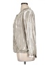 Knox Rose 100% Rayon Metallic Silver Long Sleeve Blouse Size XL - photo 5