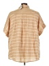 Torrid Stripes Tan Short Sleeve Blouse Size 3X Plus (3) - photo 2