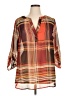 Ellen Weaver 100% Polyester Brown 3/4 Sleeve Blouse Size 1X - photo 1