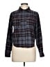 Wallflower Plaid Black Long Sleeve Button-Down Shirt Size L - photo 1