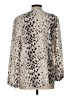 Joie Animal Print Silver Long Sleeve Blouse Size L - photo 2