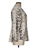 Joie Animal Print Silver Long Sleeve Blouse Size L - photo 4