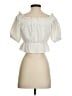 Express Outlet 100% Cotton Ivory Short Sleeve Blouse Size XXS - photo 2