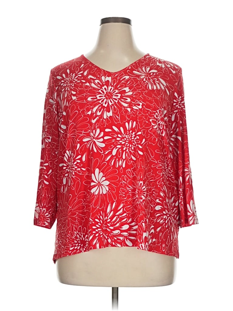 Pre-owned Tanjay 3/4 Sleeve Blouse In Red